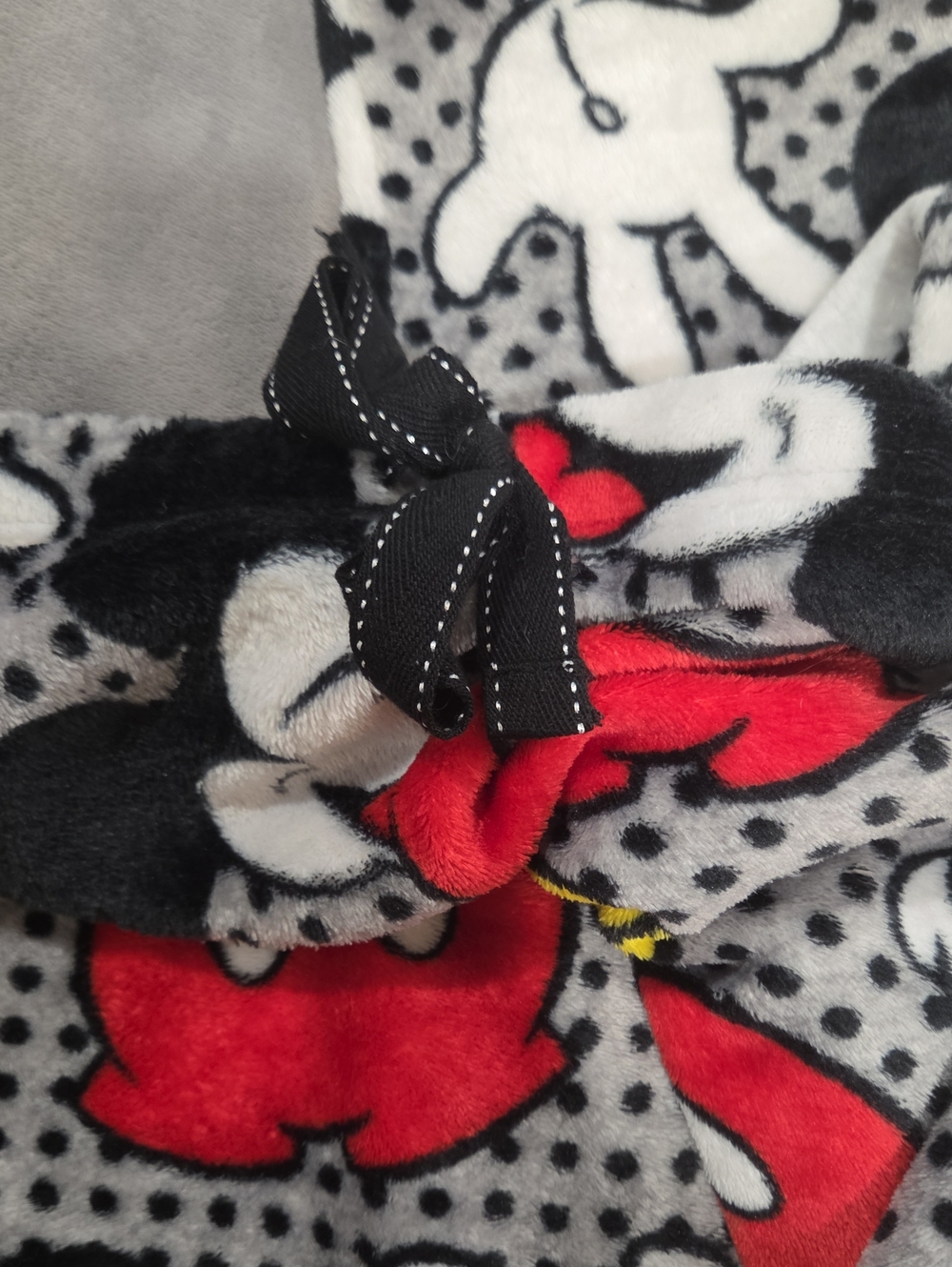 Disney Mickey Mouse Gray Fleece Pajama Pants with Red & Yellow Accents - Picture 2 of 5